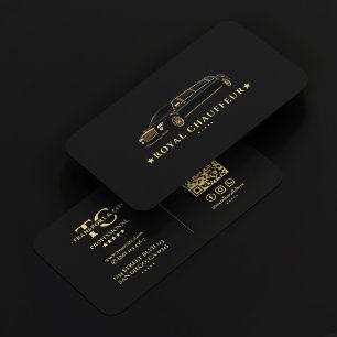 Elegant Private Limo Chauffeur Company Black Business Card