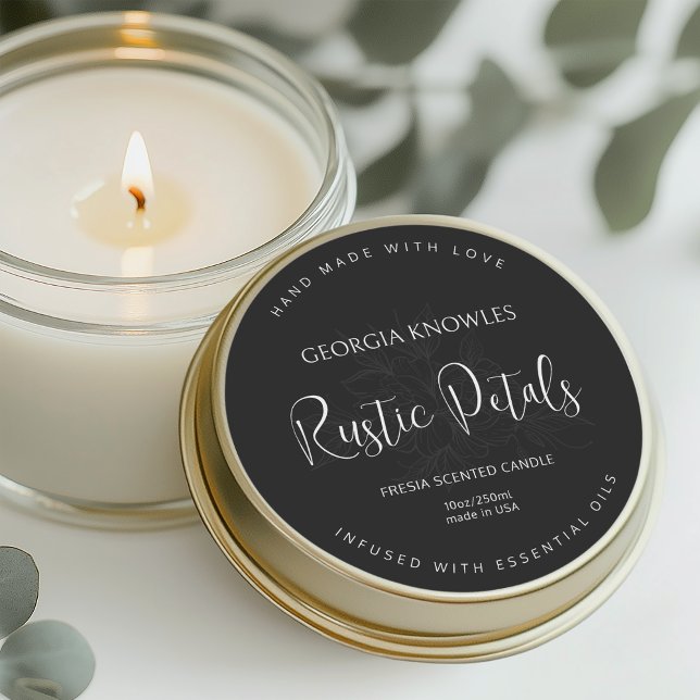 Elegant Product Label Sticker Black And White (Creator Uploaded)