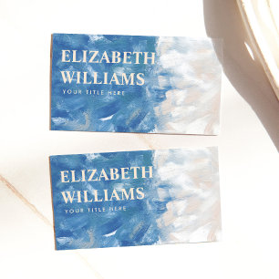 Elegant Professional Abstract Ocean  Business Card