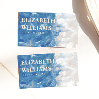 Elegant Professional Abstract Ocean  Business Card