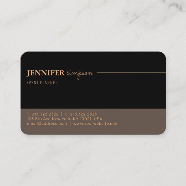 Elegant Professional Black and Gold Business Card (Front)