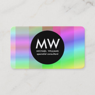 Elegant professional black circle hologram business card