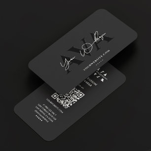 Elegant Professional Black Signature Business Card