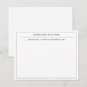 Elegant Professional Black White Monogram Border Card
