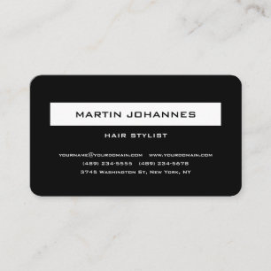 Elegant Professional Black White Plain Business Card