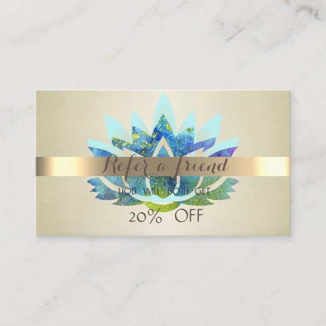 Elegant Professional,Blue Lotus  Referral Card (Front)
