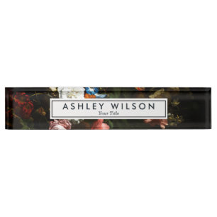 Elegant Professional Botanical Foliage Nameplate