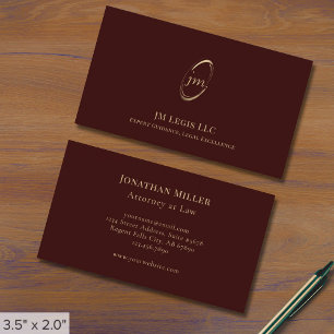 Elegant Professional Burgundy Wine Colour Business Card