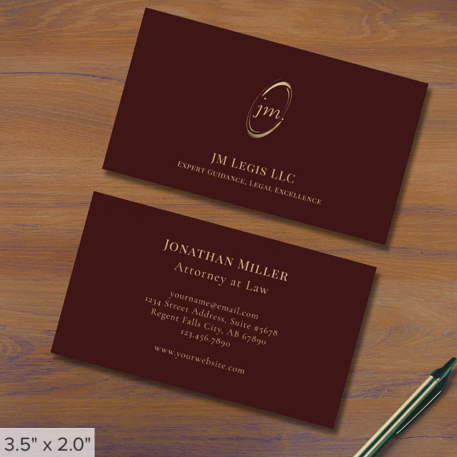 Elegant Professional Burgundy Wine Colour Business Card (Creator Uploaded)