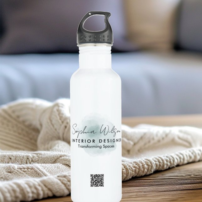 Elegant Professional Business Watercolor Signature 710 Ml Water Bottle (Creator Uploaded)
