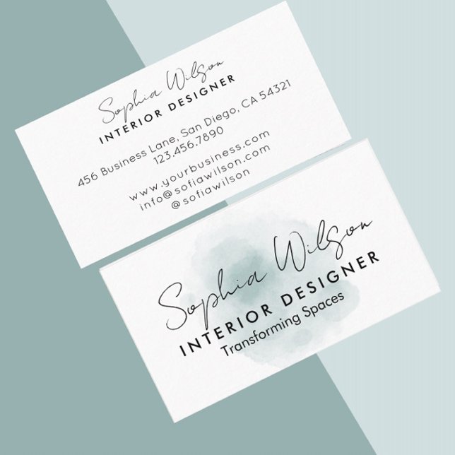 Elegant Professional Business Watercolor Signature Business Card (Creator Uploaded)