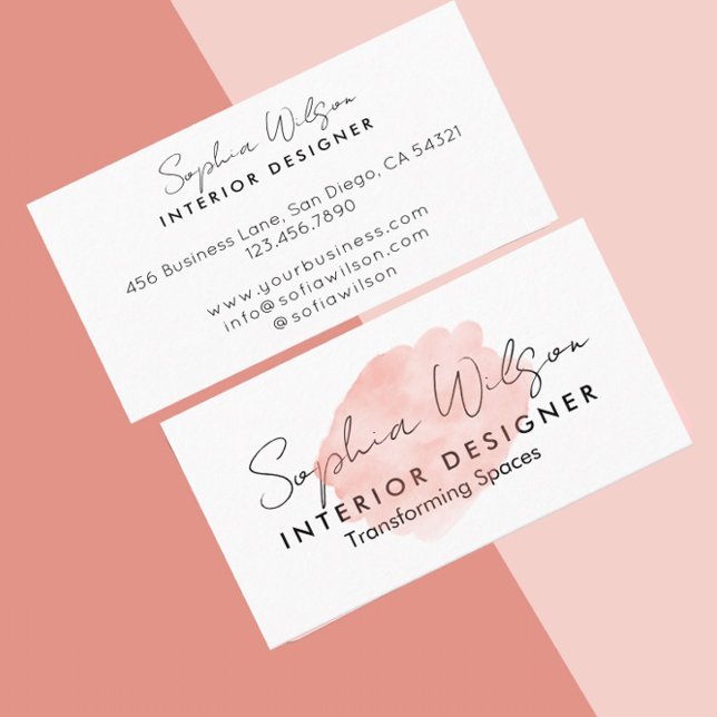 Elegant Professional Business Watercolor Signature Business Card (Creator Uploaded)