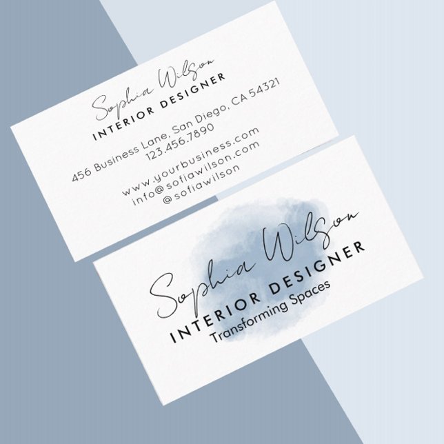 Elegant Professional Business Watercolor Signature Business Card (Creator Uploaded)