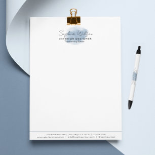 Elegant Professional Business Watercolor Signature Custom Letterhead