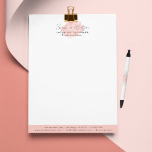 Elegant Professional Business Watercolor Signature Custom Letterhead