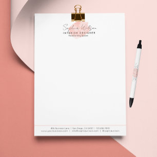 Elegant Professional Business Watercolor Signature Custom Letterhead