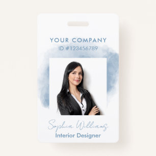 Elegant Professional Business Watercolor Signature ID Badge