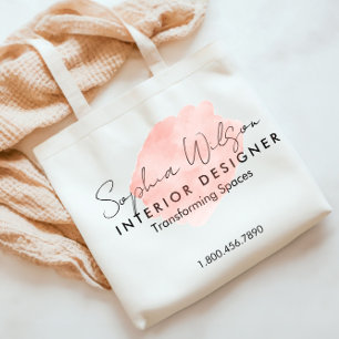 Elegant Professional Business Watercolor Signature Tote Bag