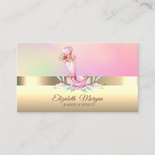 Elegant Professional Cake Mixer Flower Bakery Busi Business Card