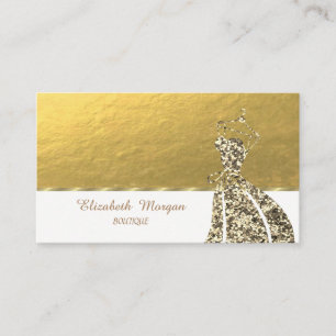 Elegant Professional, Chic Gold Glitter Dress Business Card