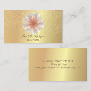 Elegant Professional Chic Lotus Gold Confetti Business Card