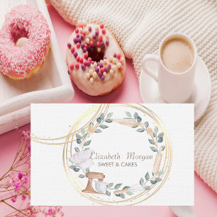 Elegant Professional Circles Cake Mixer Leaves Business Card