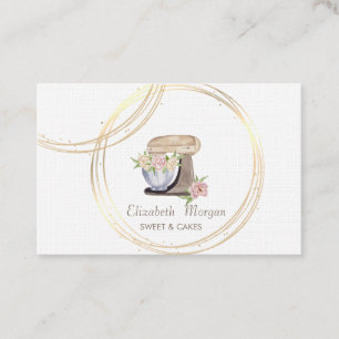 Elegant Professional Circles Retro Cake Mixer Business Card