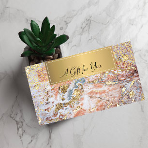 Elegant Professional Colourful Marble Gold Confett Discount Card