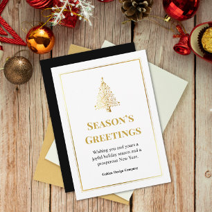 Elegant Professional Custom Logo Black Christmas Holiday Card