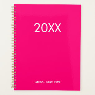 Elegant professional custom name year hot pink planner