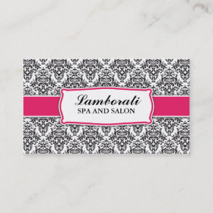 Elegant Professional Damask Floral Pattern Salon Business Card