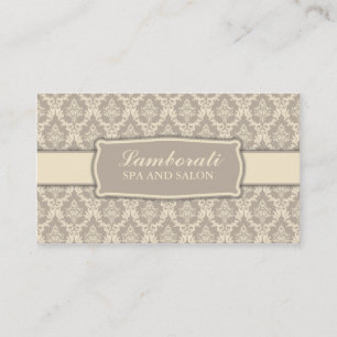 Elegant Professional Damask Interior Decorator Business Card