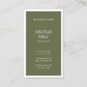 Elegant Professional Design Simple Modern Green Business Card