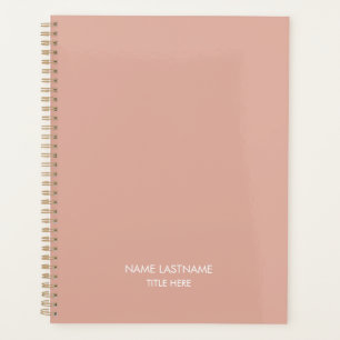Elegant professional dusty pink name title year planner