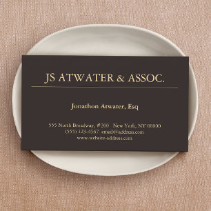 Elegant Professional Executive Lawyer Dark Brown Business Card