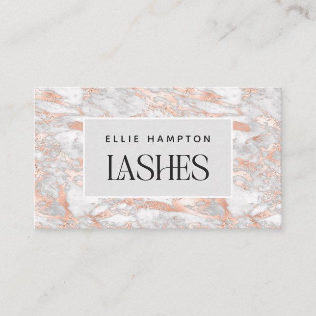 Elegant Professional Eyelash Extensions Networking Business Card (Front)