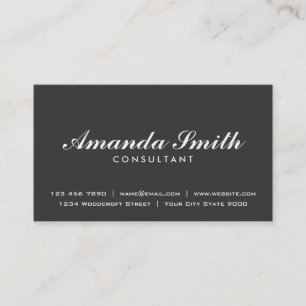 Elegant Professional Fashion Designer Plain Black Business Card