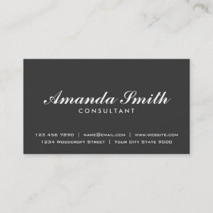 Elegant Professional Fashion Designer Plain Black Business Card