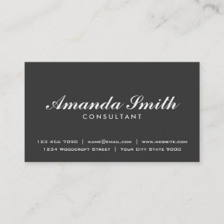 Elegant Professional Fashion Designer Plain Black Business Card