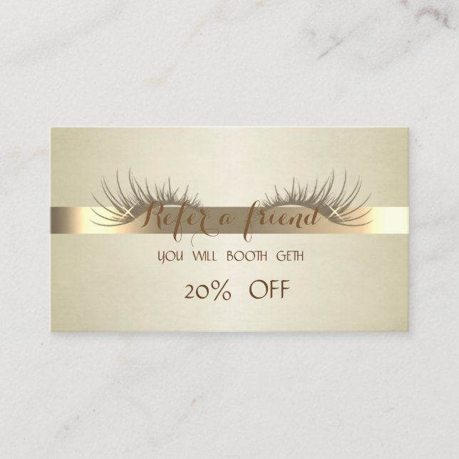 Elegant Professional,Faux Lashes  Referral Card (Front)