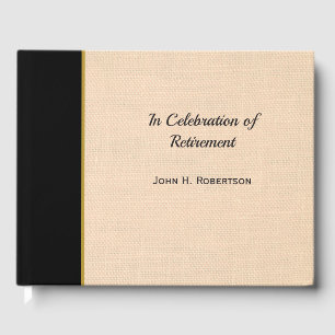 Elegant Professional Faux Tweed Retirement Guest Book