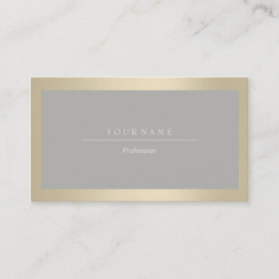 Elegant Professional Frame Ivory Grey Metallic VIP Business Card