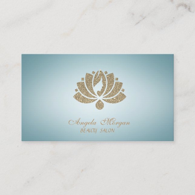Elegant Professional Glitter Lotus Flower Women  Business Card (Front)