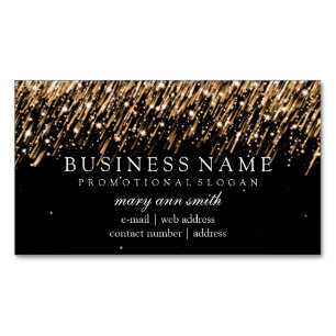 Elegant Professional Gold Falling Stars Magnetic Business Card