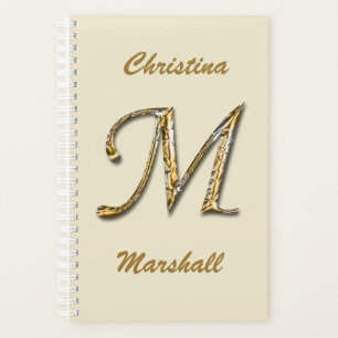 Elegant Professional Gold Letter M Monogram Initia Planner