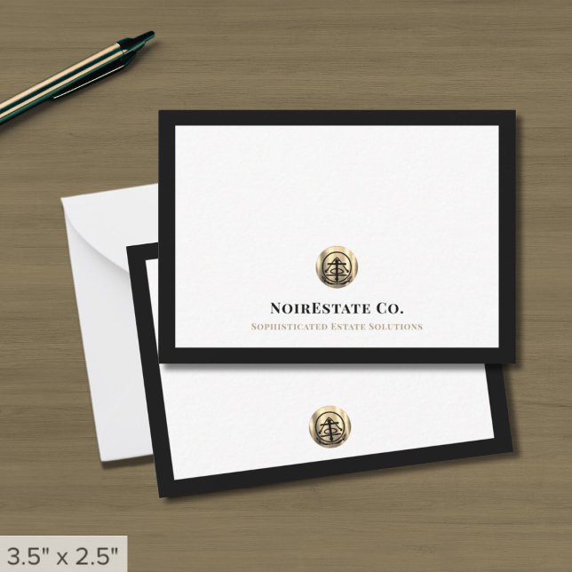 Elegant Professional Gold Logo Note Card (Creator Uploaded)