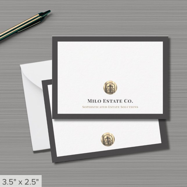 Elegant Professional Gold Logo Note Card (Creator Uploaded)
