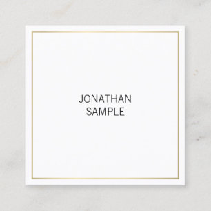 Elegant Professional Gold Look Plain Minimalistic Square Business Card