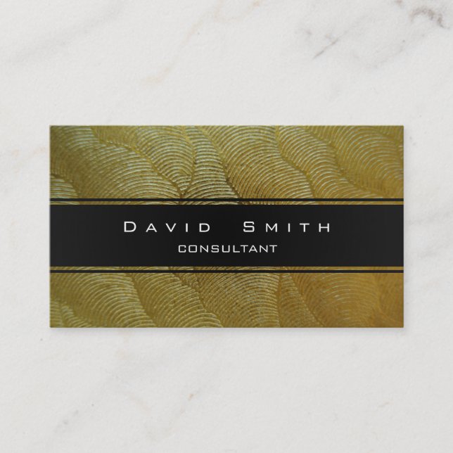 Elegant Professional Gold Simple Black Metal Business Card (Front)