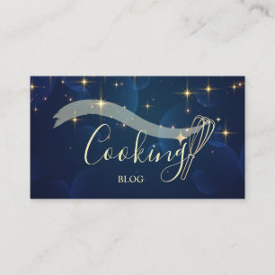 Elegant Professional,Gold Stars,Whisk,Cooking Business Card